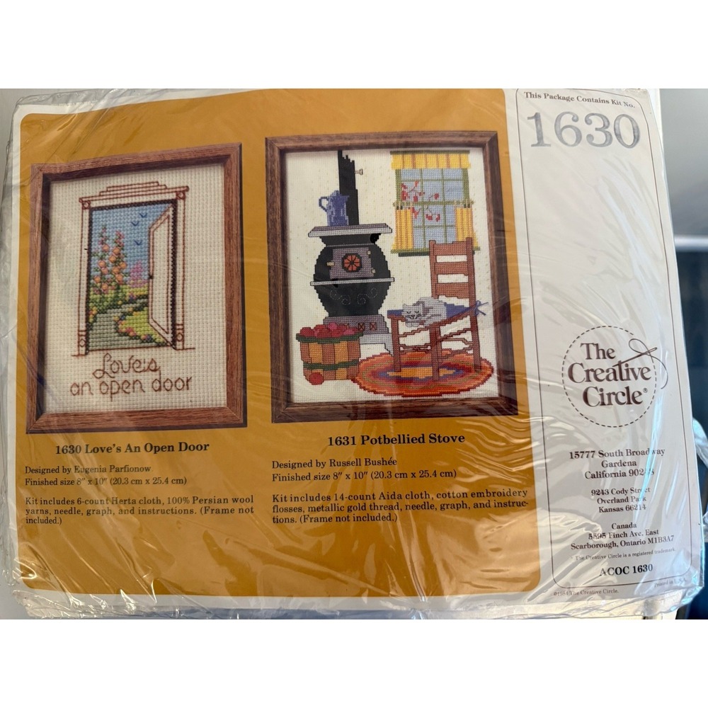 The Creative Circle Embroidery Kit "Love's‎ An Open Door" 1630 Cottage Granny